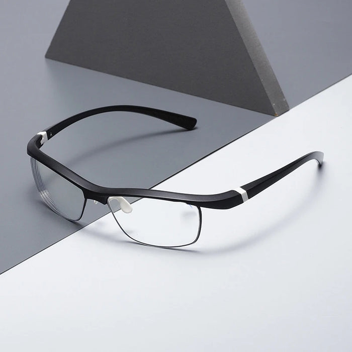 Lunettes de presbytie élégantes à demi-monture sourcilière, anti-lumière bleue, en résine haute définition TR90, pour hommes et femmes sportifs