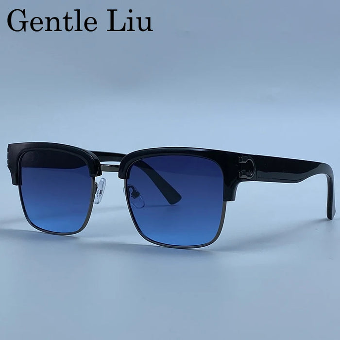 Gafas de sol fotocromáticas cuadradas vintage para hombre, de lujo, de diseñador, montura negra dorada, gafas de sol retro para conducir, Oculos De Sol 2026
