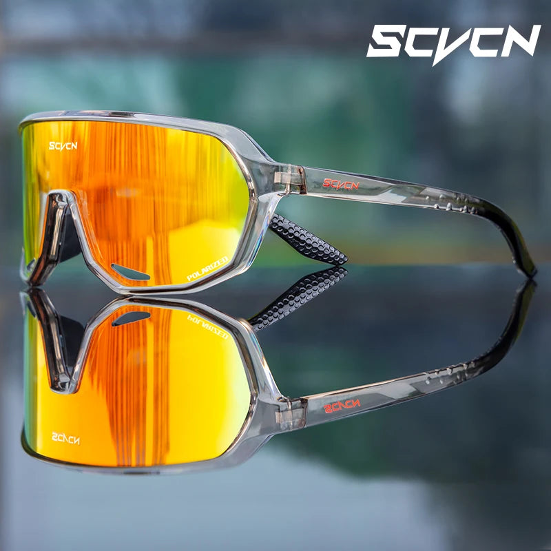 Scvcn Cycling Glasses Photochromic Sunglasses for Men Sun Mountain Bike Road Bicycle Eyewear Cycle Goggles Sports UV400 MTB
