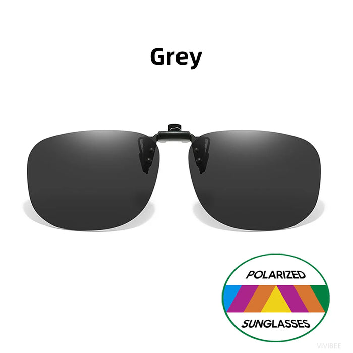 VIVIBEE Gafas de Sol con Clip Abatible Polarizadas para Hombre Cuadradas UV400 Fotocromáticas de Visión Nocturna para Mujer Clásicas con Clip de Espejo