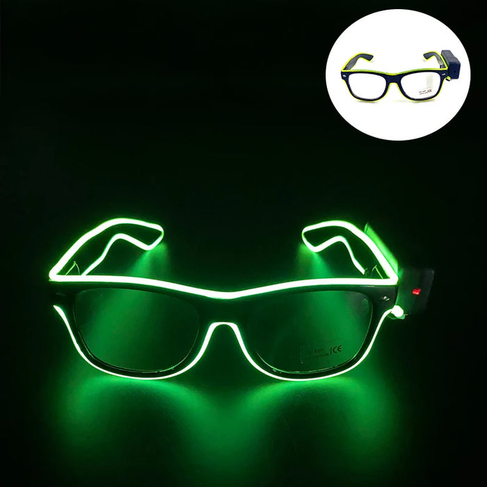 Nouvelles lunettes lumineuses LED sans fil pour festival, rave, soirée, lunettes de soleil mosaïque lumineuses néon, lunettes de club disco