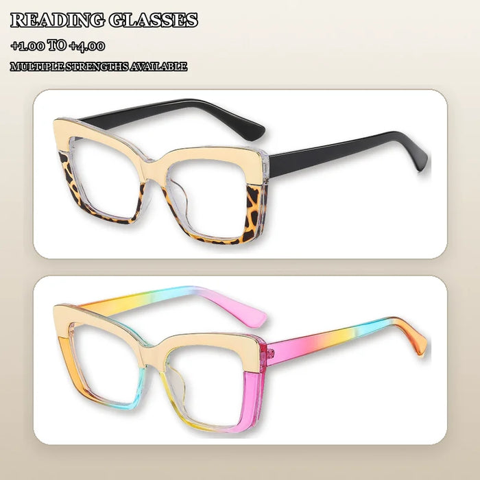 Lentes de Lectura Ojo de Gato con Estampado Floral y Leopardo para Mujer, Paquete de 6, Juego a Granel de Lentes de Lectura con Diseños Múltiples, Múltiples Dioptrías +1