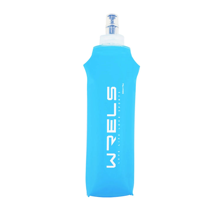 WRELS Botella de agua blanda para camping, deportes, bolsa plegable, cantimplora para correr al aire libre, mochila de hidratación, cintura, bicicleta, sin BPA