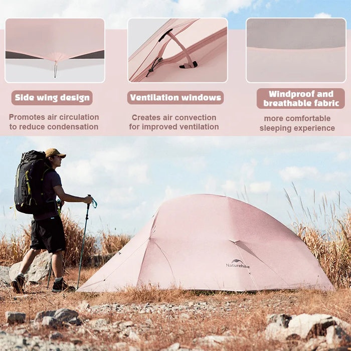 Naturehike CloudUp Base Tent 1/2 Person Ultralight Trekking Tent Outdoor Camping Hiking Portable Pink/Blue Color Tents 2026 New