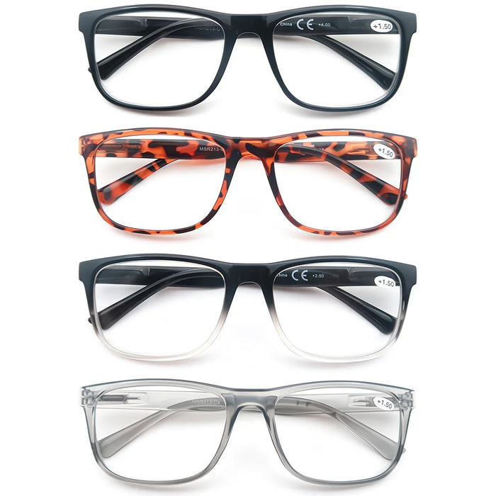 Oversized Reading Glasses Men Big Head Readers Women XL Eyeglasses Wide Square Large Read Glasses With Spring Hinge Clear Vision