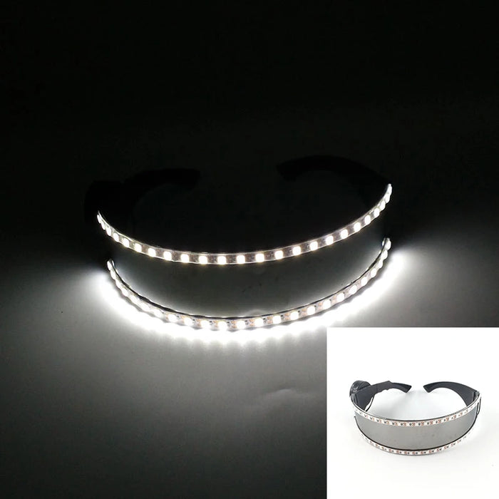 Nuevas gafas estilo Cyberpunk geniales, decoración de fiesta luminosa, gafas de sol LED que brillan, para fiestas en bares, raves y bailes