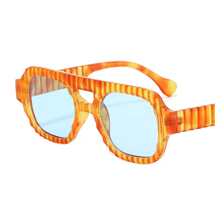 Nuevas Gafas de Sol Cuadradas de Doble Puente Retro para Mujer Diseño de Tonos Degradados Gafas de Sol de Alta Calidad para Hombre Protección UV400
