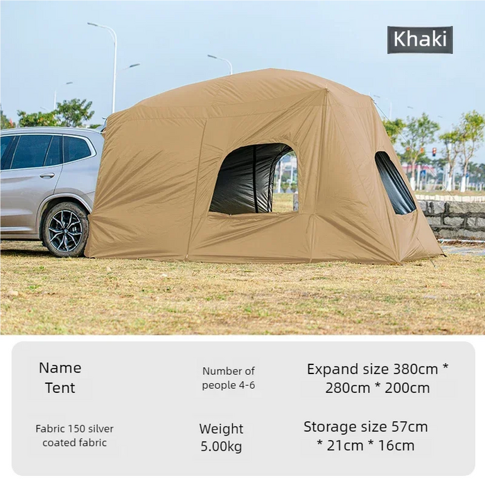 Universal SUV Camping Tent with Spacious Awning Waterproof Car Tent Easy Setup for Backpacking Traveling Outdoors Car Tail Tent
