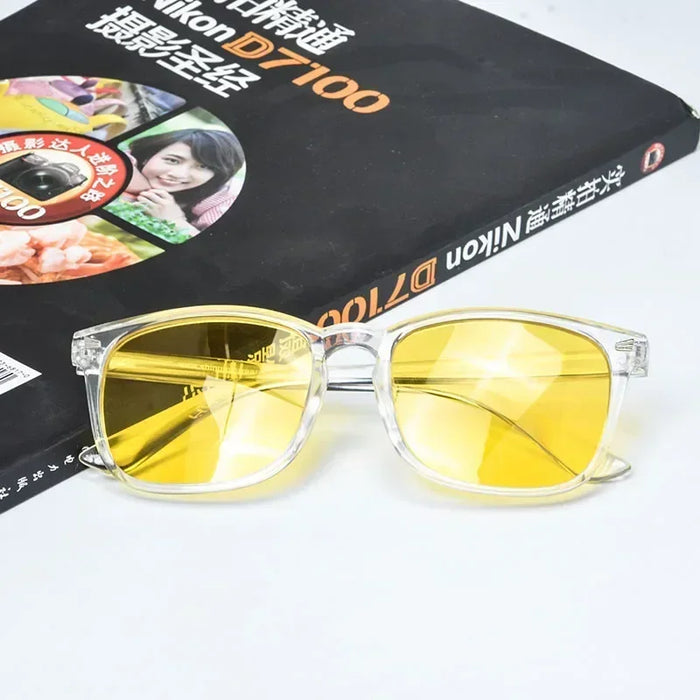 Lunettes SHINU polarisées anti-lumière bleue verres jaunes hommes femmes conduite vision nocturne pêche