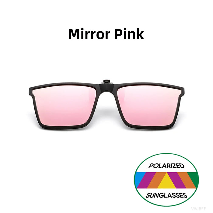 Gafas de sol VIVIBEE cuadradas con clip abatible, polarizadas, espejo azul, para conducir, lentes grises UV400 fotocromáticas, clips de visión nocturna