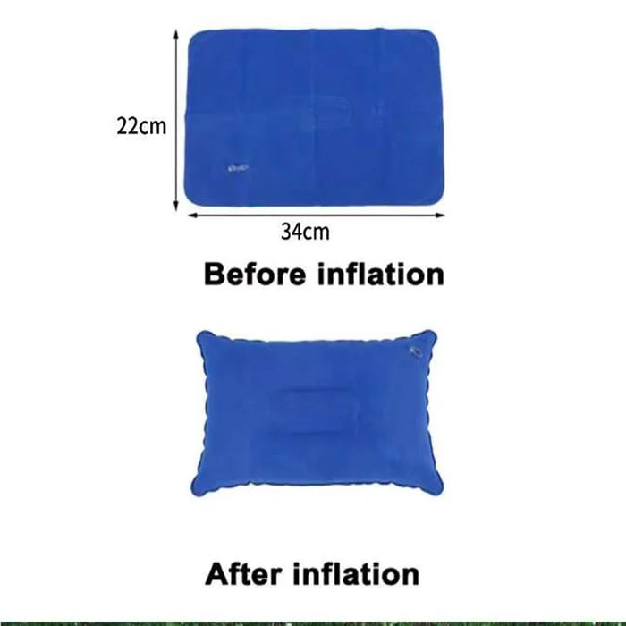 Almohada de aire inflable plegable portátil para viajes al aire libre, dormir, acampar, PVC, soporte para cuello, respaldo de avión, almohada cómoda