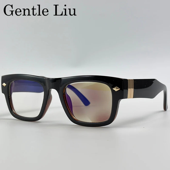 Lunettes de soleil rétro steampunk carrées photochromiques pour hommes, marque de luxe, design oversize, monture épaisse, rivet, lunettes de soleil pour homme
