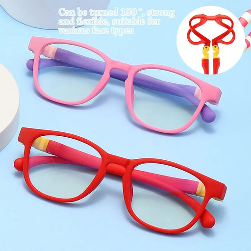 Gafas infantiles anti luz azul con silicona extraíble, para niños y niñas, lentes de ordenador, montura ultraligera, protección ocular