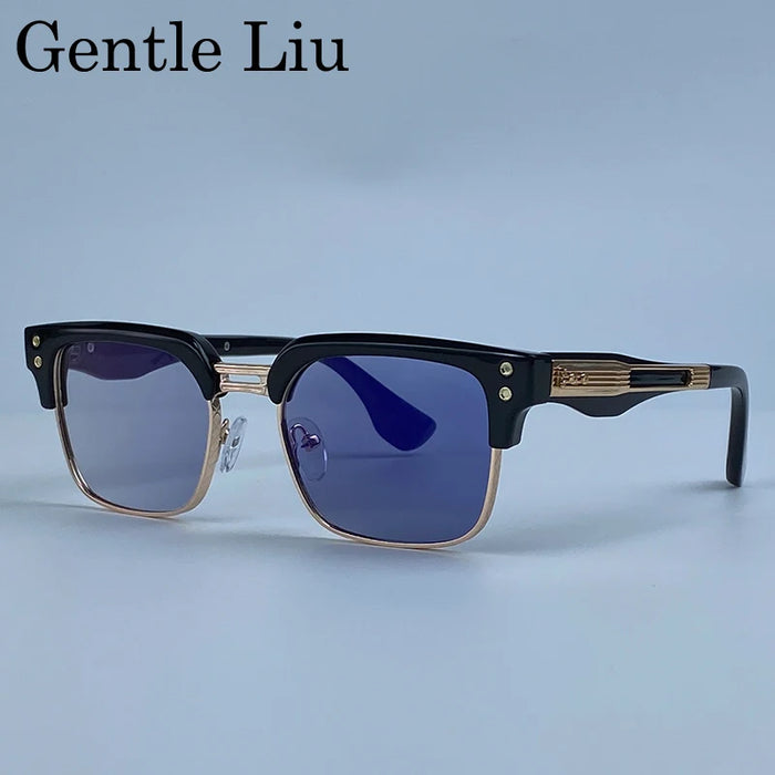Retro Photochromic Classic Square Punk Sunglasses Men Metal Frame Driving Sun Glasses Male Vintage Luxury Brand Eyewear Shades
