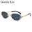 Oval Punk Rimless Change Color Sunglasses Men 2026 Luxury Brand  Photochromic Sunglass Metal Frame Cutting Lens Eyewear For Male