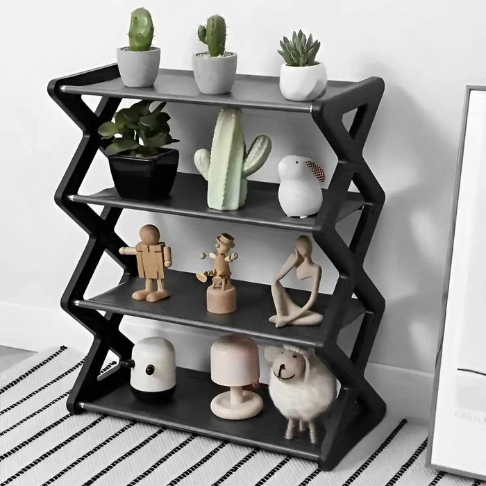 Multifunctional 4 Level X Style Dust Proof Shoe Storage Rack For Entry Hall Bedroom Corridor Free Standing Shoe Organizer