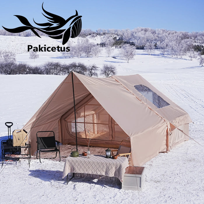 PAKICETUS Inflatable Camping Tent 4-8 People with Windows Portable Water-Resistant Camping Tent