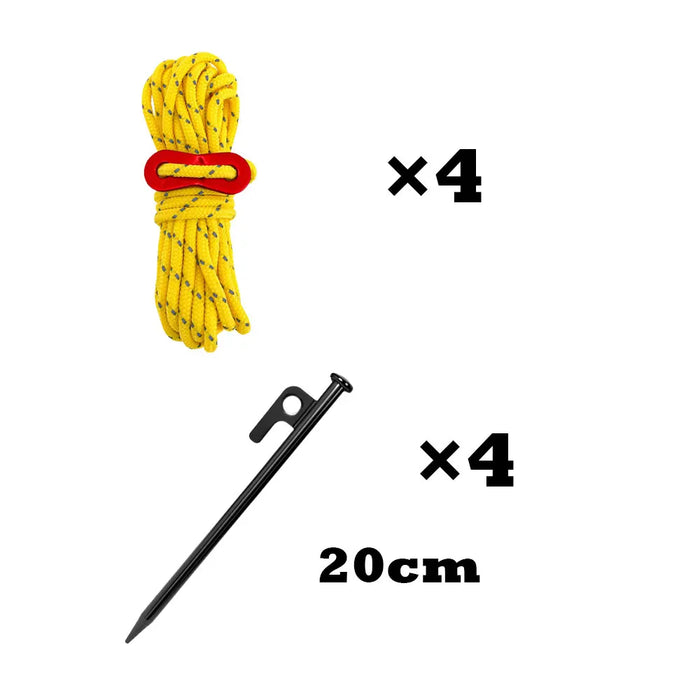Estacas de Tienda de Campaña de Calidad S45C, Clavijas de Tierra de Acero, Cuerda Utilitaria de Paracord de Núcleo de Nylon para Camping, Jardín, Senderismo