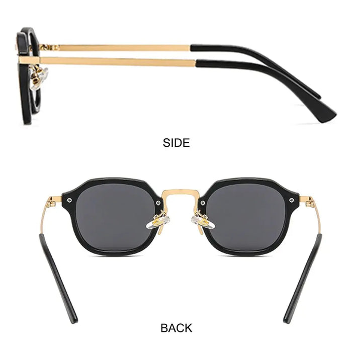 Fashion Small Square Sunglasses for Women Men Retro Tea Brown Punk Shades Vintage Trendy Driving Sun Glasses