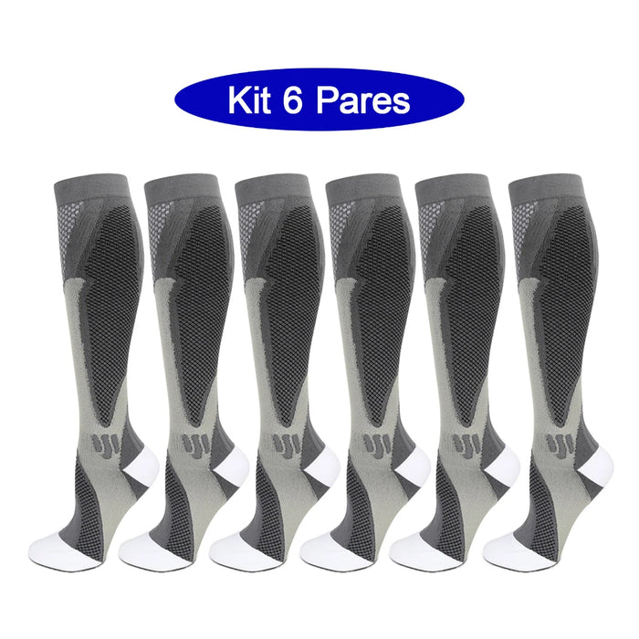 6Pairs Compression Socks 20-30mmHg High Stockings Men & Women Sports Marathon Cycling Football Varicose Veins EU35-45