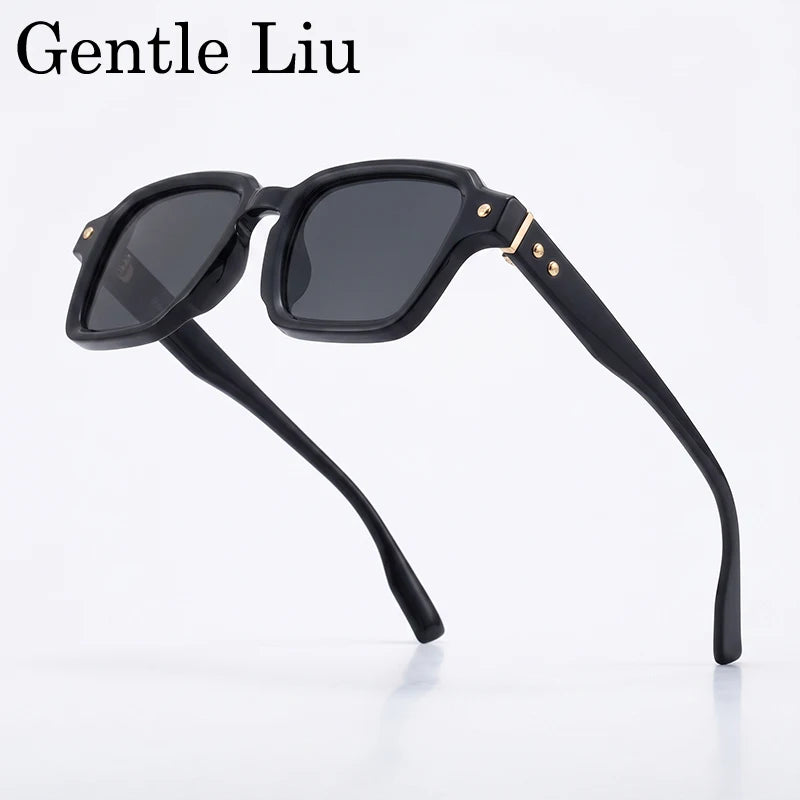 Photochromic Square Punk Sunglasses Men 2026 Luxury Brand Designer Rivet Sun Glasses Vintage Shades Male Driving Fashion Eyewear