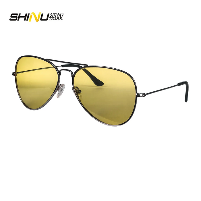 SHINU Gafas con lentes de bloqueo de luz azul para hombre, lentes naranjas, filtro de luz azul, mejor sueño y descanso, montura de metal