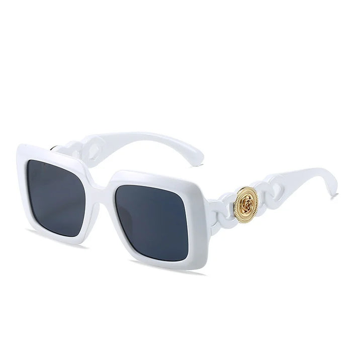 Square Sunglasses Women Ins Popular Fashion Double Color Frame Retro Leopard Shades UV400 Men Trending Sun Glasses Oculus