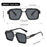 VIOLA MAG Retro Square Double Bridge Fashion Glasses, Unisex, Stylish Large Frame Suitable for Driving, Outdoor and Daily Wear