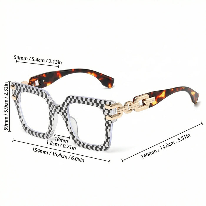 VIOLA MAG Grandes lunettes de lecture carrées avec chaîne, anti-lumière bleue, pour les trajets quotidiens et la photographie de rue, avec étui et