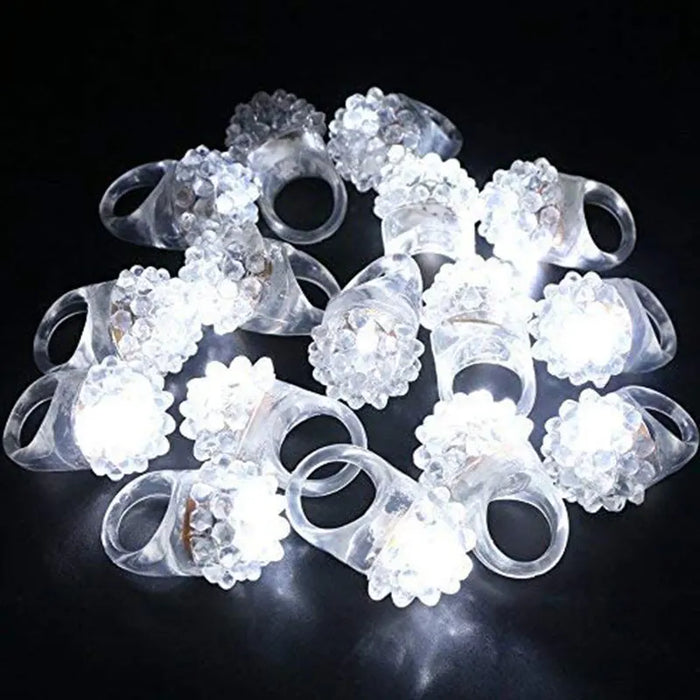 Anillo de luz LED blanca, anillos de goma suave intermitentes con baches, juguetes luminosos para fiestas rave o bodas, anillos que brillan en la oscuridad