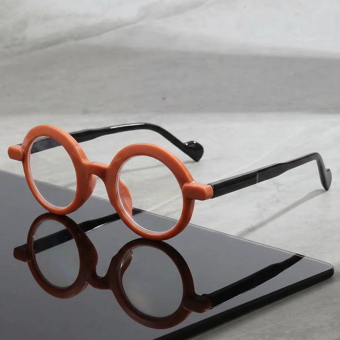 Retro Round Frame Tortoiseshell Glasses, Unisex, for Reading, Phone Use, and Commuting