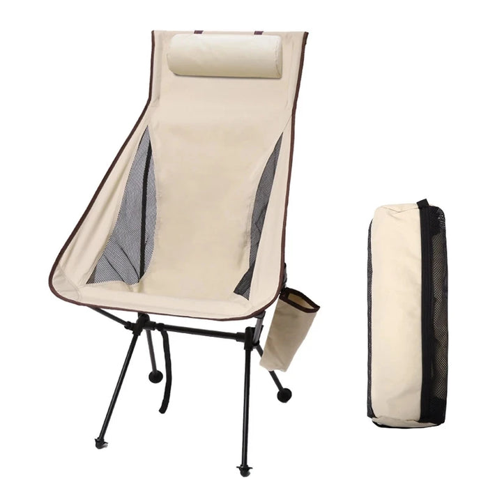 WESTTUNE Silla de camping portátil plegable con reposacabezas Sillas turísticas ligeras Silla de pesca de aleación de aluminio Muebles de exterior