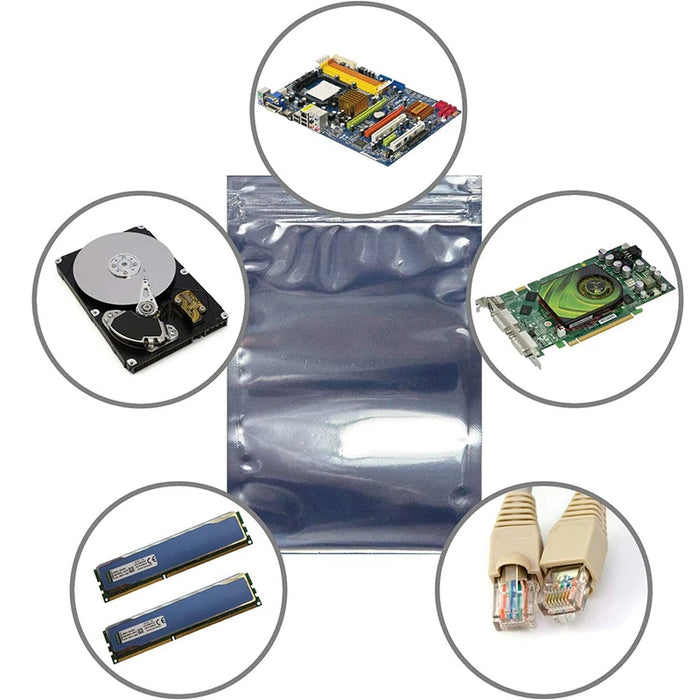 100pcs Anti Static Shielding Zip Lock Bag Resealable ESD Anti-static Instrument Chip Electronic Accessories Battery USB Pouches