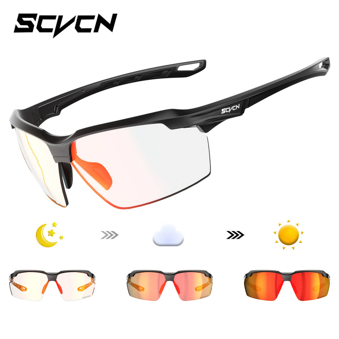 SCVCN Photochromic Cycling Sunglasses Marathon Running Glasses Men Outdoor Sports Women Driving Bicycle Bike Eyewear New