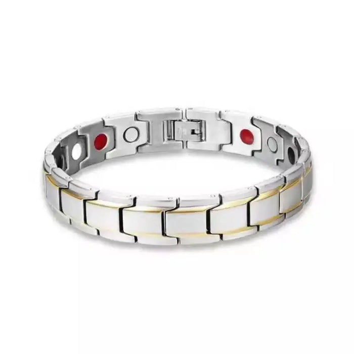 Men Red Copper Bracelet Business Style Double Strong Magnetic Therapy Bracelet For Arthritis Pain Relief Jewelry Accessories