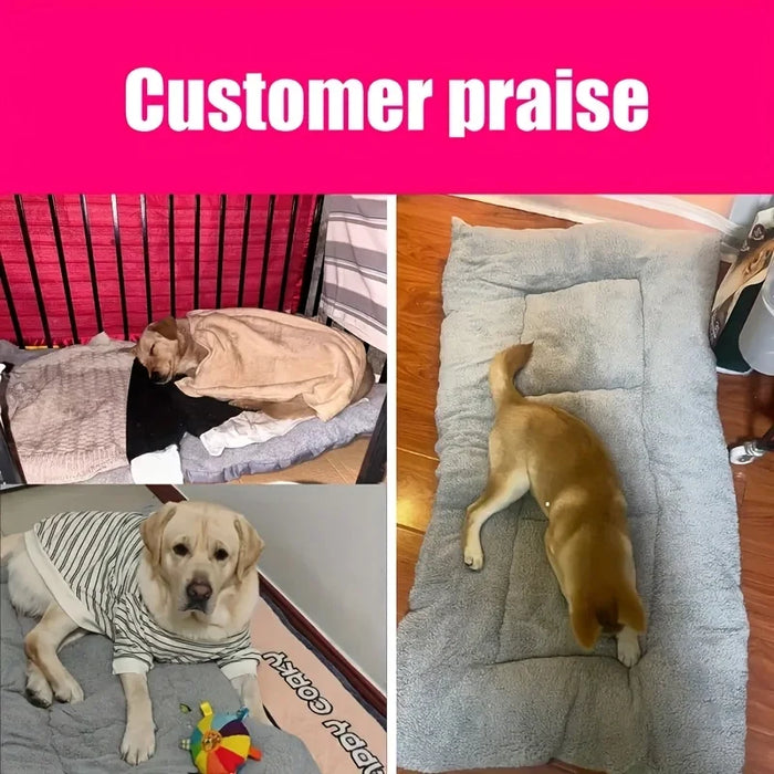 Adorable Rectangle Oversized Plush Dog Cat Bed Ultra Soft Polyester Pet Crate Pad Mat Sofa for All Size Cats Dogs