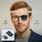 Gafas de sol fotocromáticas polarizadas para hombre, ligeras, plegables, con funda, montura cuadrada clásica de metal con bisagras para conducir y pescar