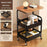 3 Tier Rolling Kitchen Cart Durable Carbon Steel Metal Utility Cart for Tool Snack Storage with Rolling Wheels