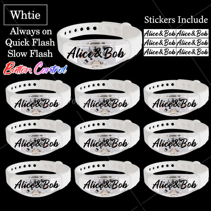 20-200 piezas Pulseras LED personalizables para bodas Pulsera de control de música y sonido Pulsera luminosa ajustable para bodas, cumpleaños, conciertos