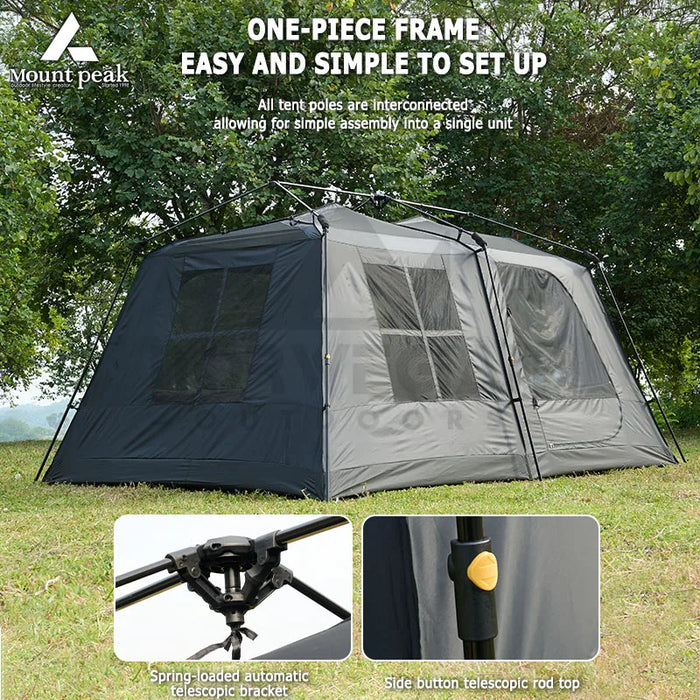 Mount Peak Automatic Large Camping Tent 3-8 People Quick Set Up Ridge Tent with Canopy, Suitable for Outdoor Wilderness Adventur