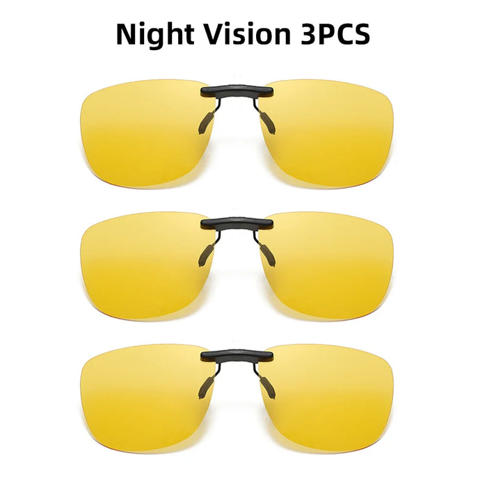 VIVIBEE Lunettes de soleil à clip unisexe pour homme polarisées, pour femme, pour la vision nocturne, la pêche, UV400, pour l l'extérieur