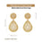 YTJX  Women's Piercing Earring  18K  Copper Gold Plated Hollow out Long Pendant Water Drop Jewelry  Accessories For Christmas