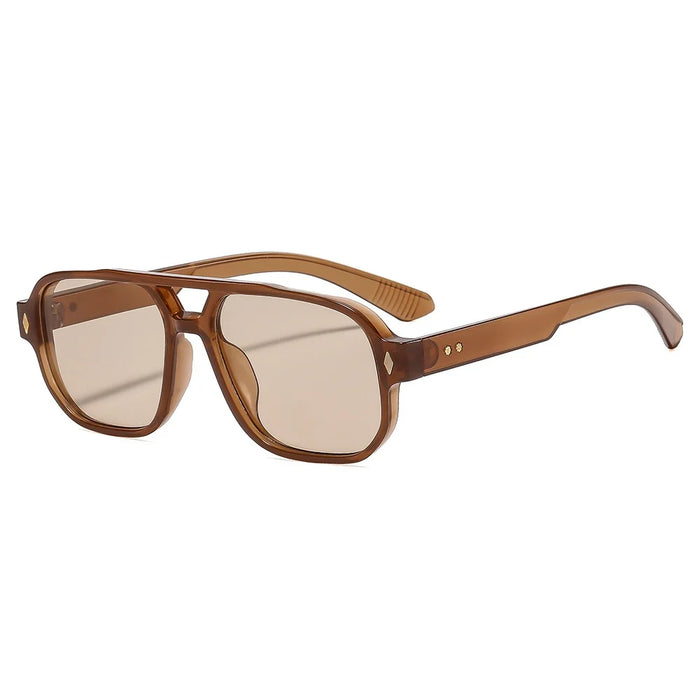Ins New Retro Double Beam Square Women Sunglasses Luxury Brand Leopard Design Outdoor Versatile Trend Men SunGglasses UV400