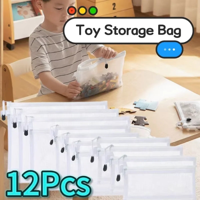 Nueva Bolsa de Almacenamiento de Puzles, Bloques de Construcción Infantiles, Juguetes Pequeños, Bolsas de Clasificación Especiales, Bolsas de Malla Transparente con Cremallera