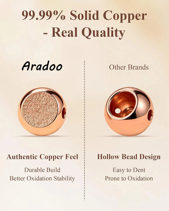 ARADOO Pure Copper Beaded Bracelet for Women Men Jewelry Gifts