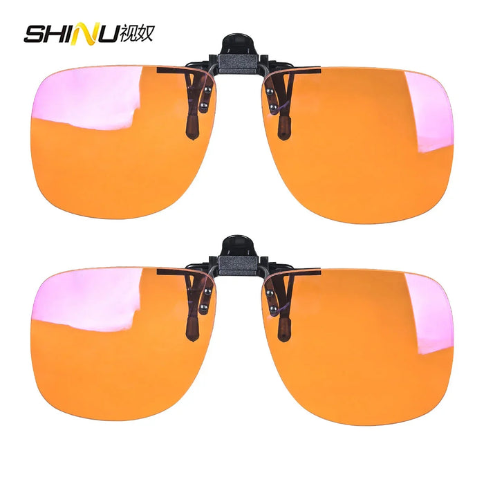 Polarized Clip-On Glasses Yellow Lenses For Night Vision Red Lenses Better Sleep Orange Gaming Glasses Blue Light Blocking