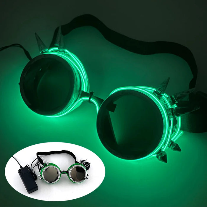 Gafas futuristas cyberpunk luminosas Rave Gafas iluminadas cibernéticas Visor LED que brilla para accesorios de espectáculo de música EDM
