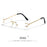 HBK Retro Rimless Small Sunglasses Women Metal Rectangle Gold Frame Brand Design Men Eyewear Driving Travel Beach Eyewear UV400