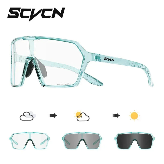 SCVCN New Photochromic Cycling Sunglasses Road Mtb Bike Glasses UV400 Sports Running Drving Goggles Men Women Bicycle Eyewear