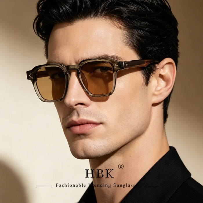 HBK Fashion Punk Sunglasses for Men Classic Square Sun Glasses Outdoor Sports Party Vacation Travel Driving Fishing Eyeglasses
